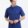 T-Shirts Classic Polo | Classic Polo Mens Cotton Half Sleeves Floral Authentic Fit Polo Neck Royal Blue Color T-Shirt | Swank - 03 B Af P