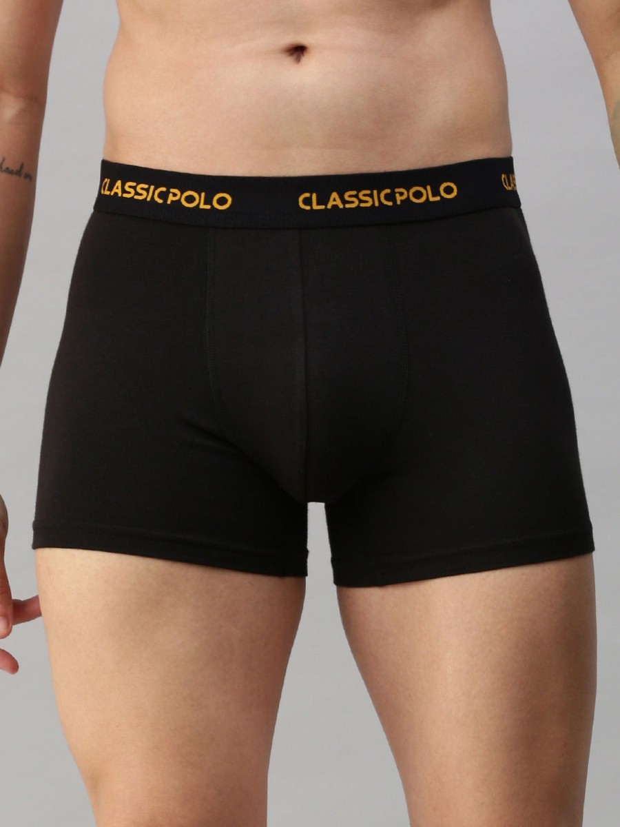 Innerwear Classic Polo | Classic Polo Men'S Modal Solid Trunk | Glance - Black