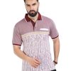 T-Shirts Classic Polo | Classic Polo Mens Cotton Half Sleeves Floral Authentic Fit Polo Neck Red Color T-Shirt | Carve Polo - 19 B Af P