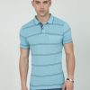 T-Shirts Classic Polo | Classic Polo Mens Casual Blue Striped Cotton T-Shirt | F-Adore - 101 B Sf P