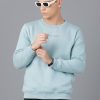 T-Shirts Classic Polo | Classic Polo Mens Cotton Blend Full Sleeve Solid Slim Fit Sky Blue Color Round Neck Sweat Shirt | Cpss - 414 H