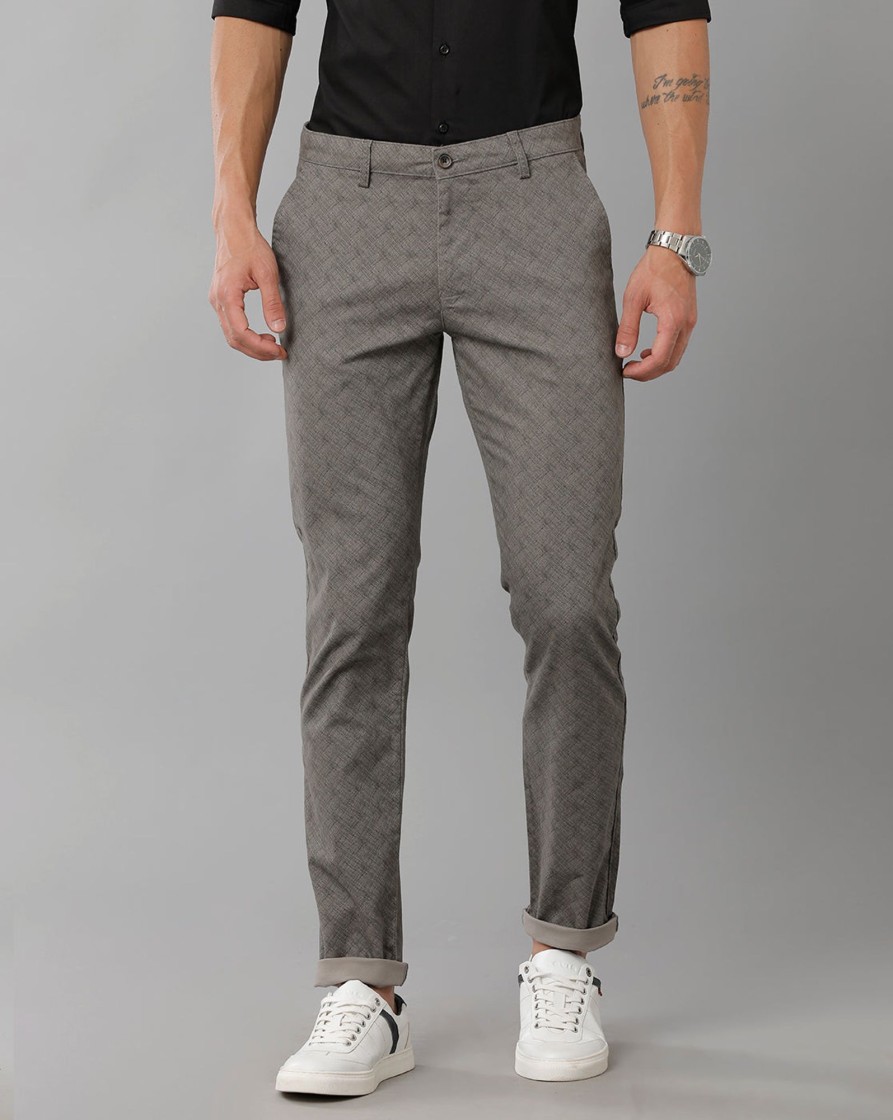 Trousers Classic Polo | Classic Polo Men'S 100% Cotton Moderate Fit Textured Grey Color Trouser | To1-35 B-Gry