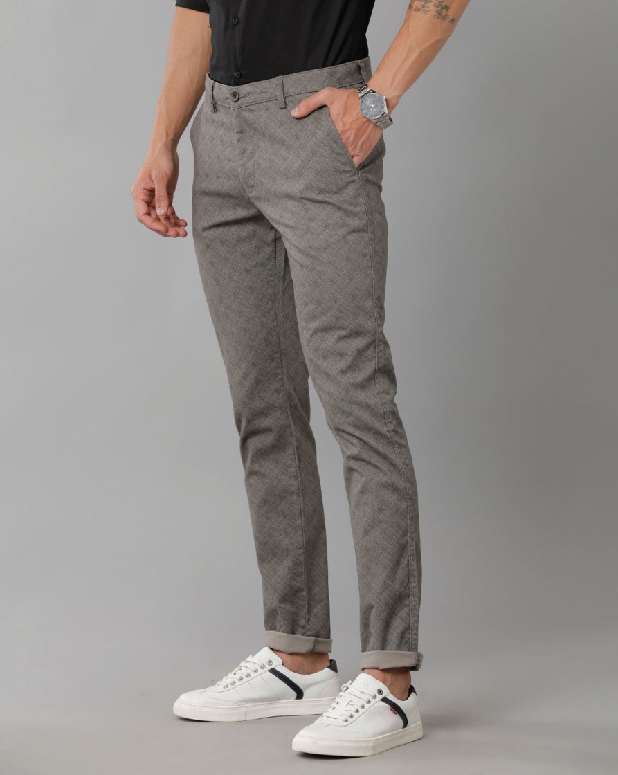 Trousers Classic Polo | Classic Polo Men'S 100% Cotton Moderate Fit Textured Grey Color Trouser | To1-35 B-Gry