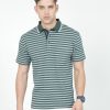 T-Shirts Classic Polo | Classic Polo Mens Cotton Half Sleeves Striped Authentic Fit Polo Neck Green Color T-Shirt | Rare - 09 A Af P