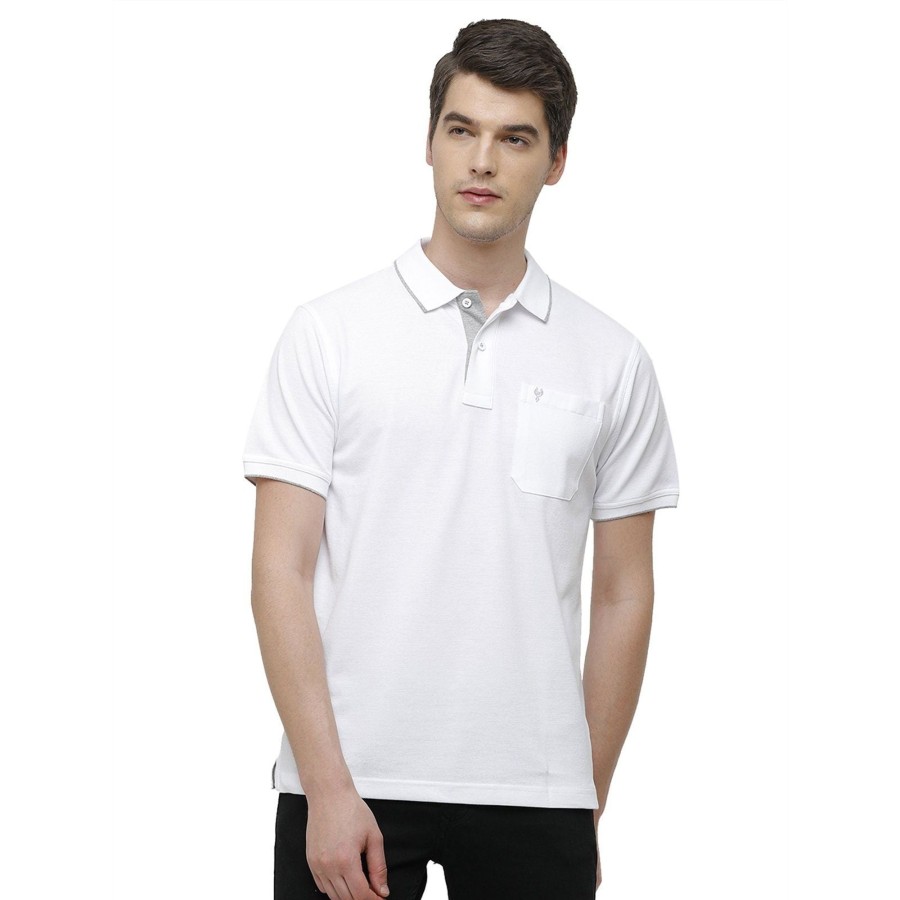 T-Shirts Classic Polo | Classic Polo Men'S Smart Double Pique Polo Half Sleeve Authentic Fit T-Shirt | Nova - White