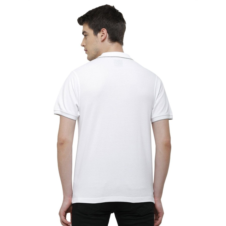 T-Shirts Classic Polo | Classic Polo Men'S Smart Double Pique Polo Half Sleeve Authentic Fit T-Shirt | Nova - White