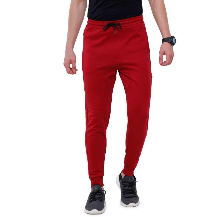 Lounge Wears Classic Polo | Classic Polo Men'S Red Solid Melange Slim Fit Stylish Jogger Pant - Gioz-03 A