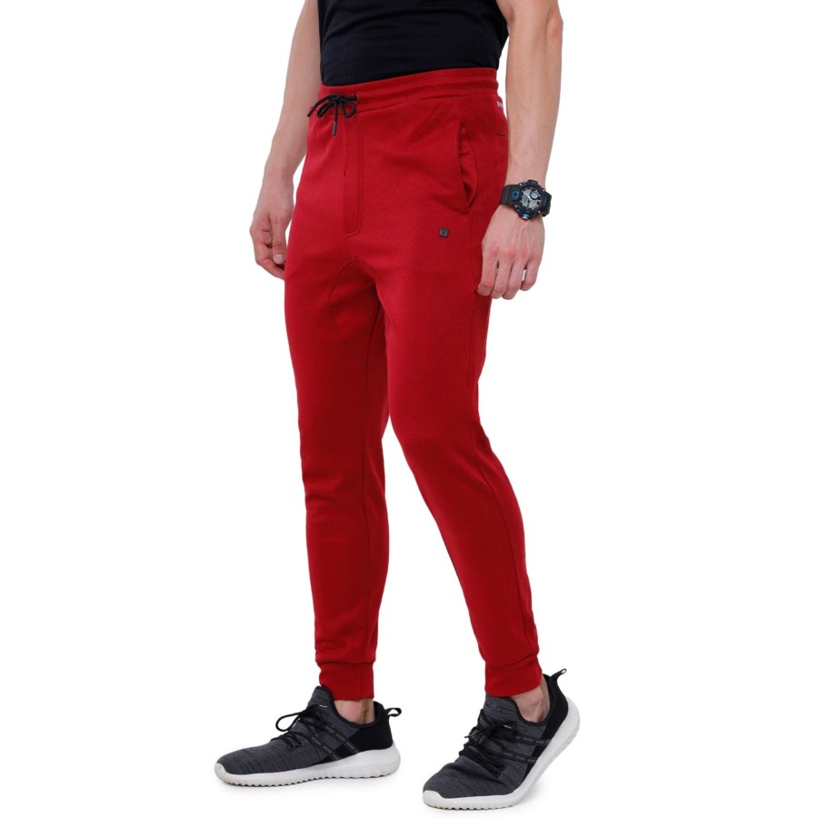 Lounge Wears Classic Polo | Classic Polo Men'S Red Solid Melange Slim Fit Stylish Jogger Pant - Gioz-03 A