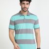 T-Shirts Classic Polo | Classic Polo Mens Cotton Half Sleeves Striped Slim Fit Polo Neck Grey Color T-Shirt | Cpeg - 312 A Sf P