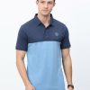 T-Shirts Classic Polo | Classic Polo Mens Cotton Half Sleeves Color Blocked Slim Fit Polo Neck Aqua Color T-Shirt | Prm - 775 A Sf P