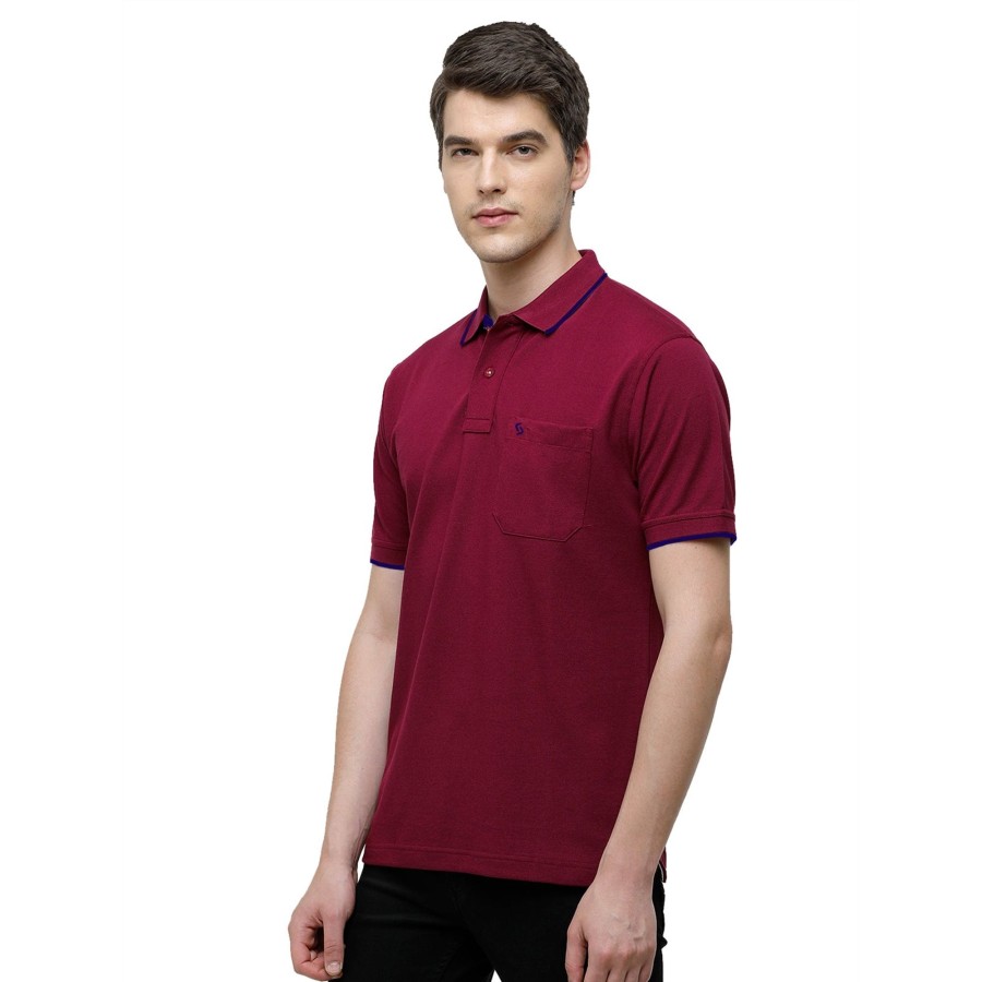 T-Shirts Classic Polo | Classic Polo Men'S Casual Solid Maroon Half Sleeve T-Shirt | Toy-Nova-Syraah Af P