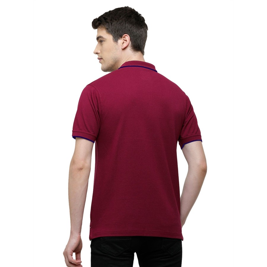 T-Shirts Classic Polo | Classic Polo Men'S Casual Solid Maroon Half Sleeve T-Shirt | Toy-Nova-Syraah Af P