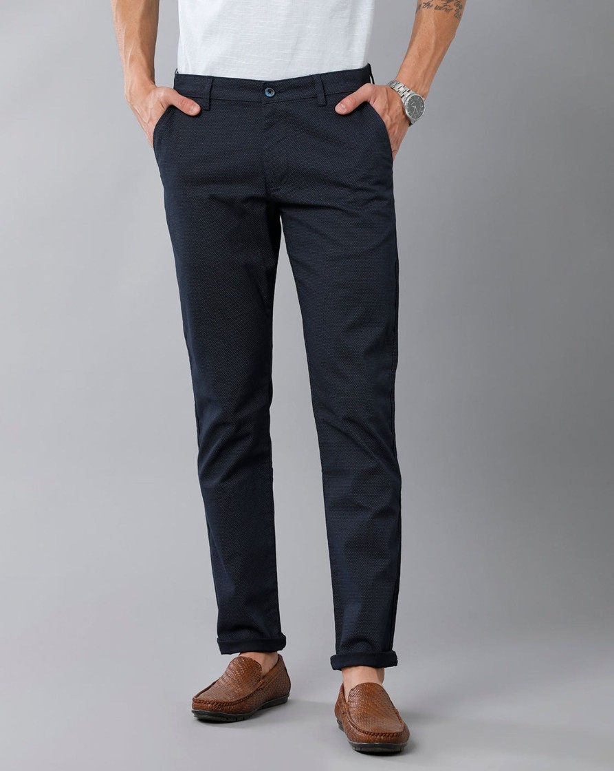 Trousers Classic Polo | Classic Polo Men'S 100% Cotton Moderate Fit Solid Navy Color Trouser | To1-33 B-Nvy