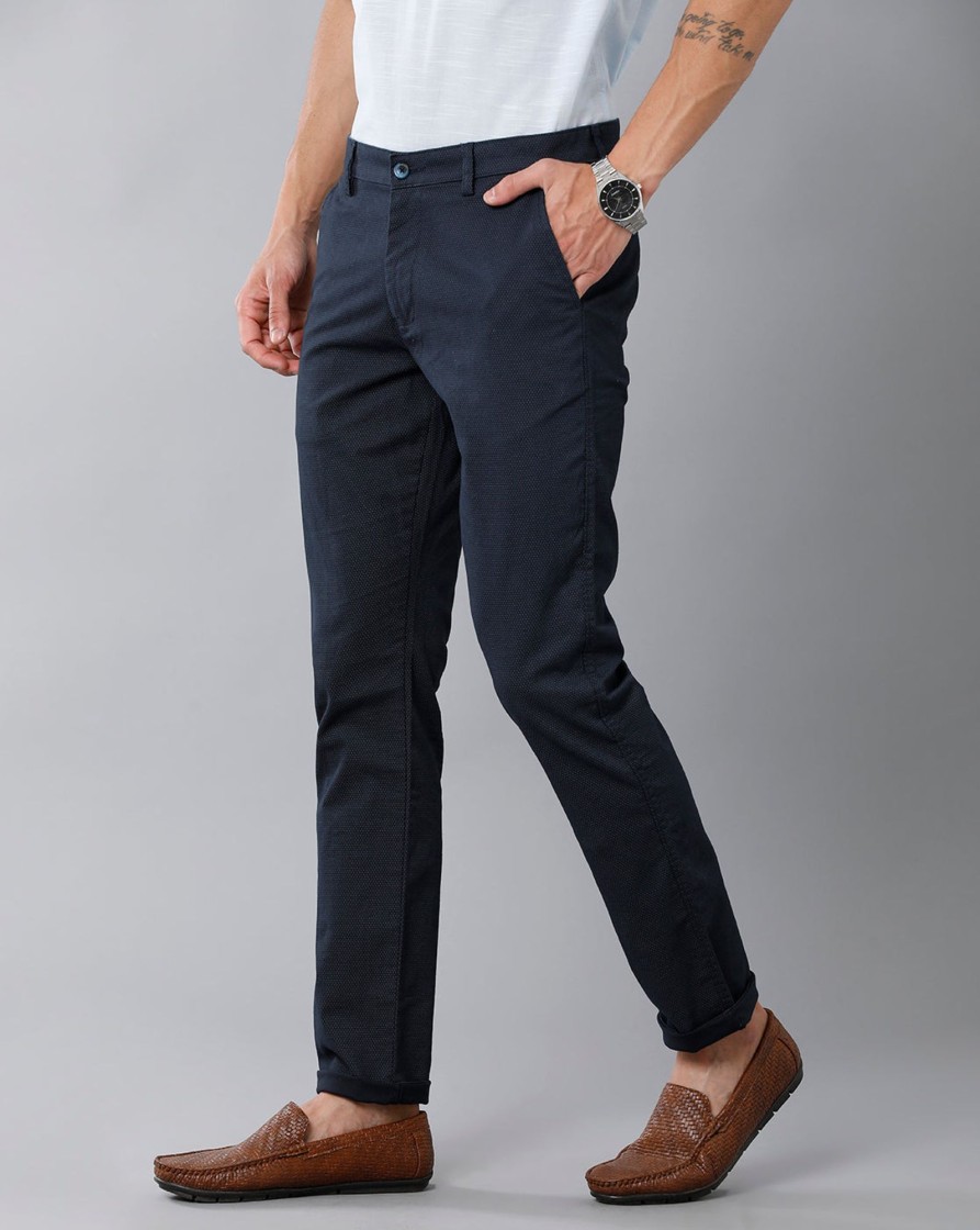 Trousers Classic Polo | Classic Polo Men'S 100% Cotton Moderate Fit Solid Navy Color Trouser | To1-33 B-Nvy