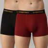 Innerwear Classic Polo | Classic Polo Men'S Modal Solid Trunks | Glance - Black & Red (Pack Of 2)