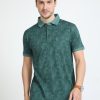 T-Shirts Classic Polo | Classic Polo Mens Cotton Half Sleeves Floral Slim Fit Polo Neck Green Color T-Shirt | Scant - 31 A Sf P