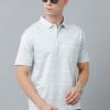 T-Shirts Classic Polo | Classic Polo Men'S Cotton Half Sleeve Striped Authentic Fit Polo Neck Sky Blue Color T-Shirt | Ap - 81 B