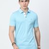 T-Shirts Classic Polo | Classic Polo Mens Cotton Half Sleeves Printed Slim Fit Polo Neck Blue Color T-Shirt | Prm - 786 B Sf P